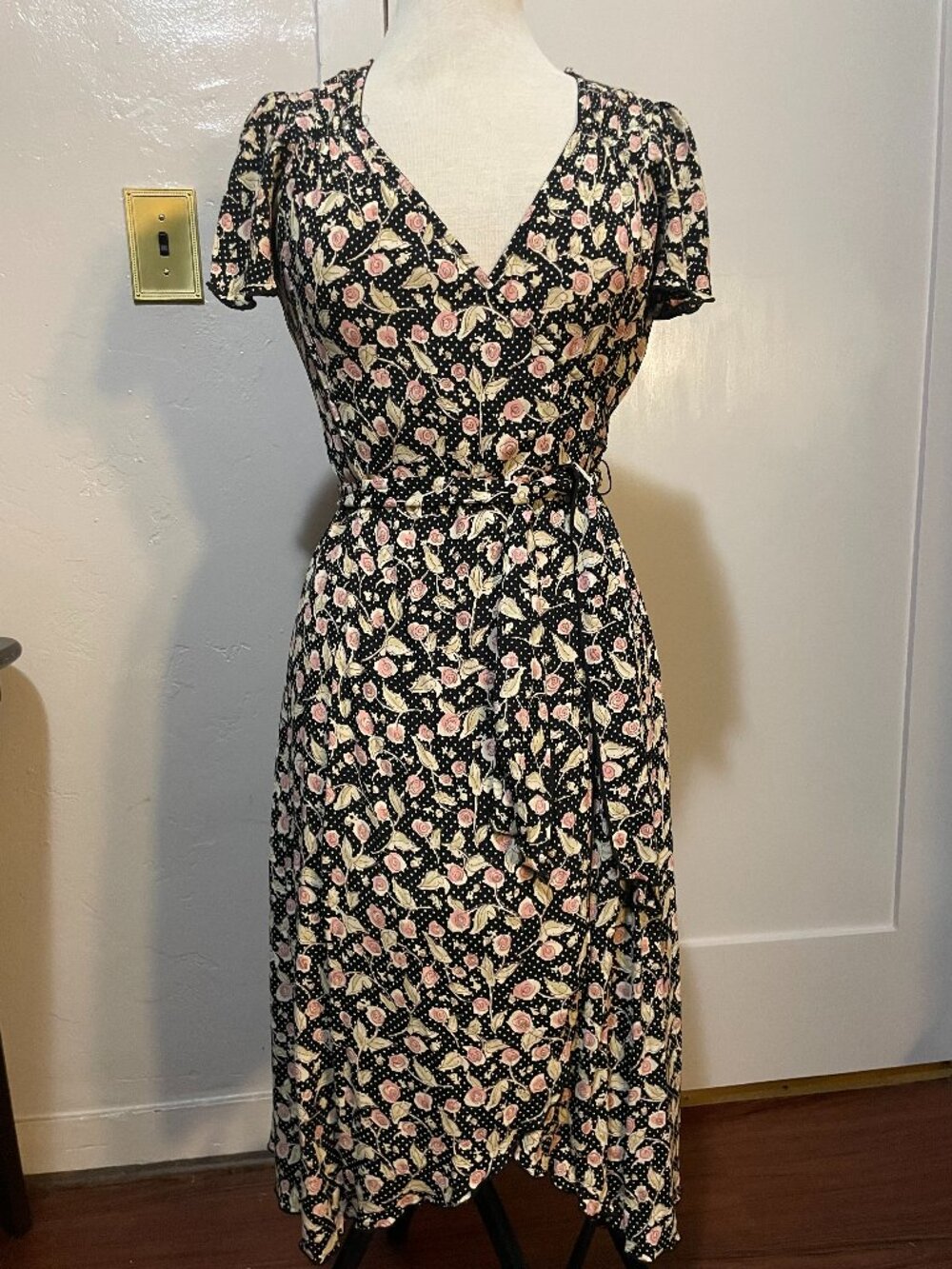 Y2K Inspired Rose Wrap Dress